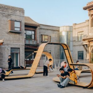 BEIJING FUN HISTORICAL BLOCK YI QUAN JING WEI · YI BI YAN HUO WAVE RING WOOD SWING LEISURE INTEGRATED UNPOWERED PUBLIC ART CULTURAL TOURISM LANDMARK PROJECT