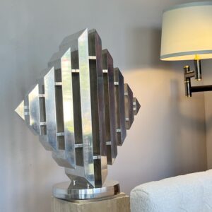 Abstract Multi-Faceted Stainless Steel Geometric Sculpture | Hotel Art Decor