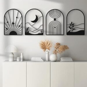Bohemian Sun & Moon Arch Metal Wall Art Set | Hotel Decorative Painting