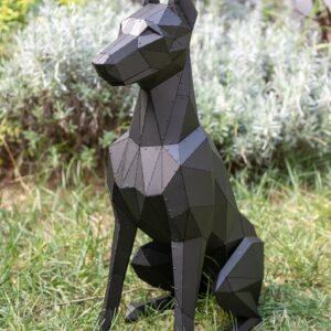 Geometric Faceted Doberman Sculpture | Hotel Art Decoration