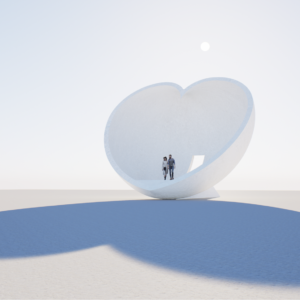XIN LING SHI YIAN PURE WHITE MINIMALIST GIANT HOLLOW HEART IMMERSIVE LOVE THEME PUBLIC ART INSTALLATION WILDLAND ROMANTIC PROPOSAL CHECK-IN LANDMARK