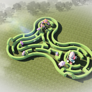 FLOWER SEA MAZE GREEN PLANT FLORAL HOLLOW ART INSTALLATION CULTURAL TOURISM SCENIC AREA IMMERSIVE ROMANTIC LANDMARK