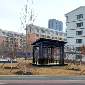 YAYUN CHINESE PAVILION NEW CHINESE ALUMINUM GRILLE SQUARE LEISURE LANDSCAPE PAVILION PARK PROJECT